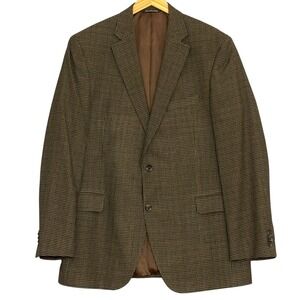 Jack Victor Exclusive Col Men Jacket 44L Brown Houndstooth Blazer Classic Preppy